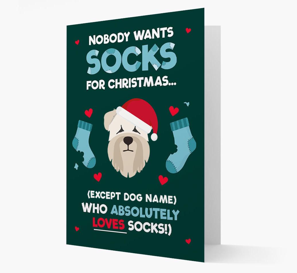 'Nobody Wants Socks for Christmas' - Personalized {breedFullName} Christmas Card