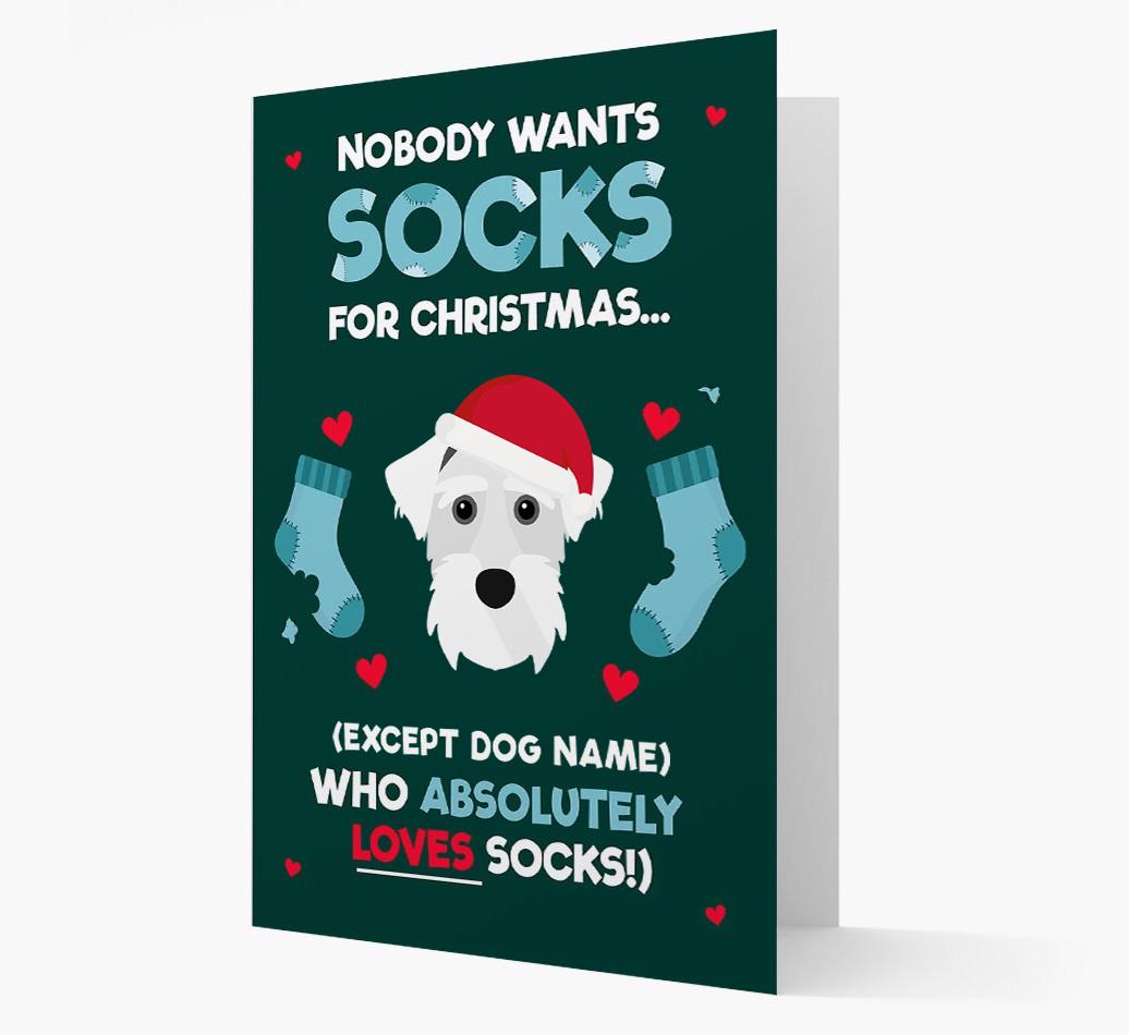 'Nobody Wants Socks for Christmas' - Personalized {breedFullName} Christmas Card