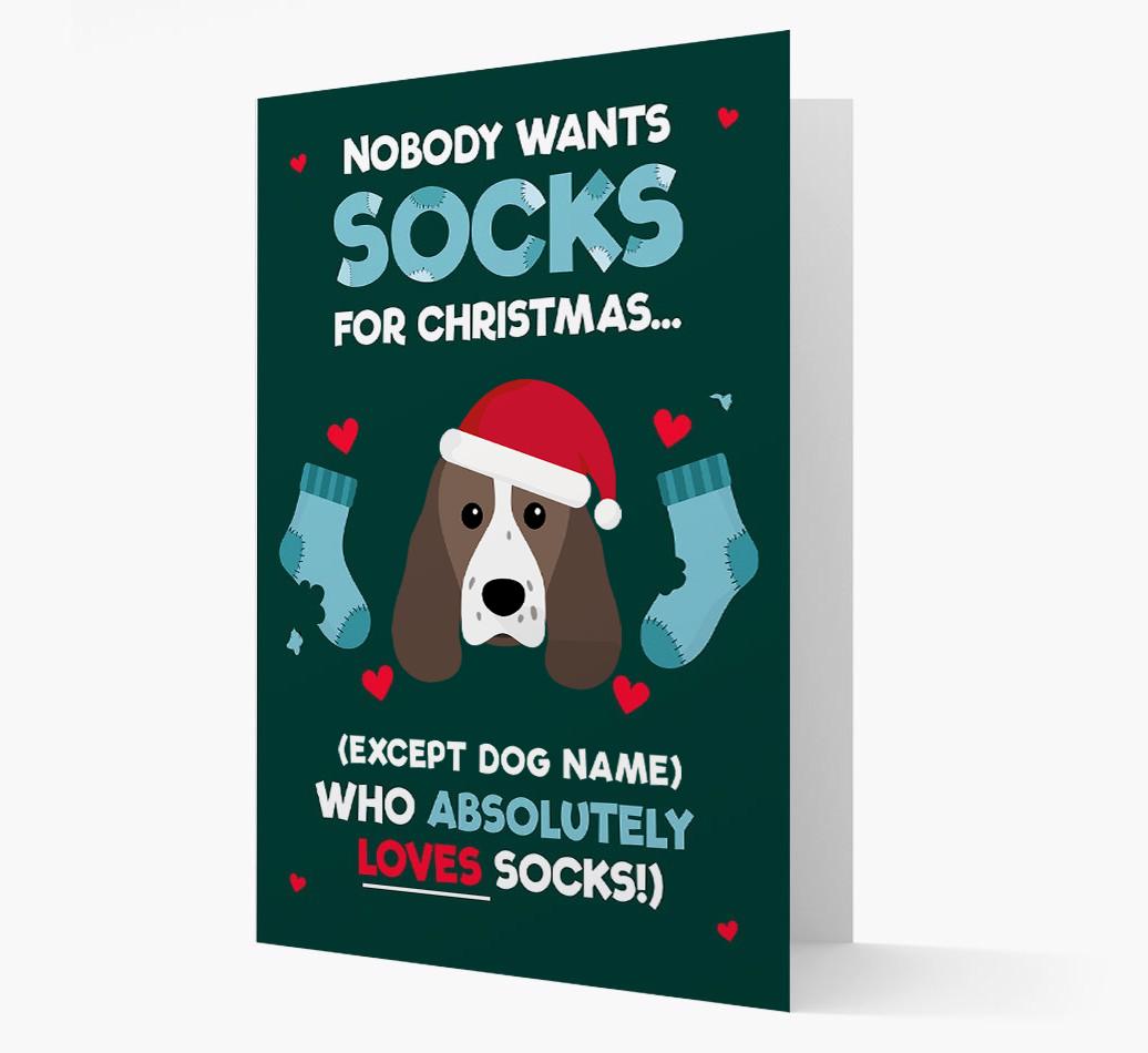 'Nobody Wants Socks for Christmas' - Personalized {breedFullName} Christmas Card