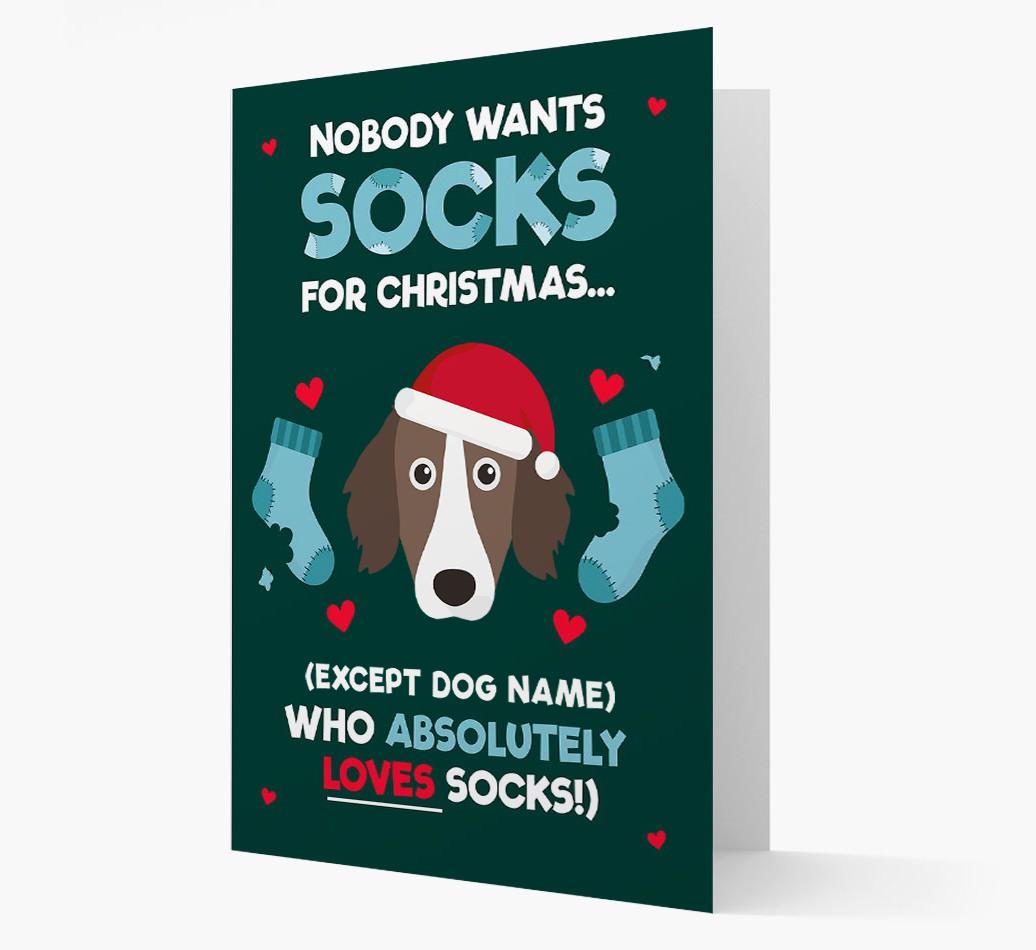 'Nobody Wants Socks for Christmas' - Personalized {breedFullName} Christmas Card