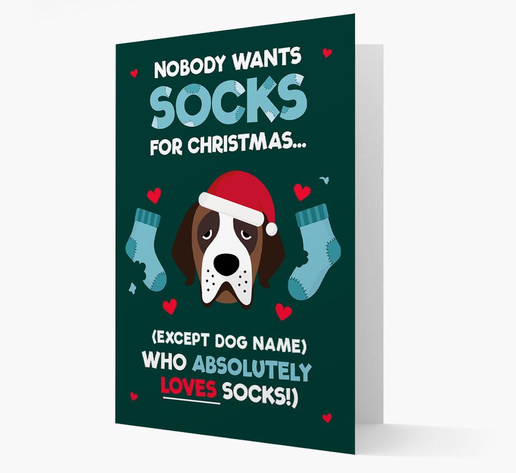 'Nobody Wants Socks for Christmas' - Personalized {breedFullName} Christmas Card