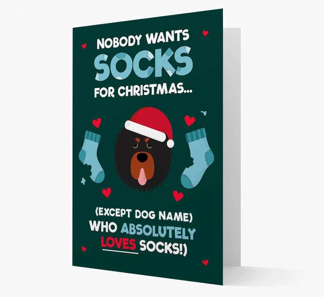 'Nobody Wants Socks for Christmas' - Personalized {breedFullName} Christmas Card
