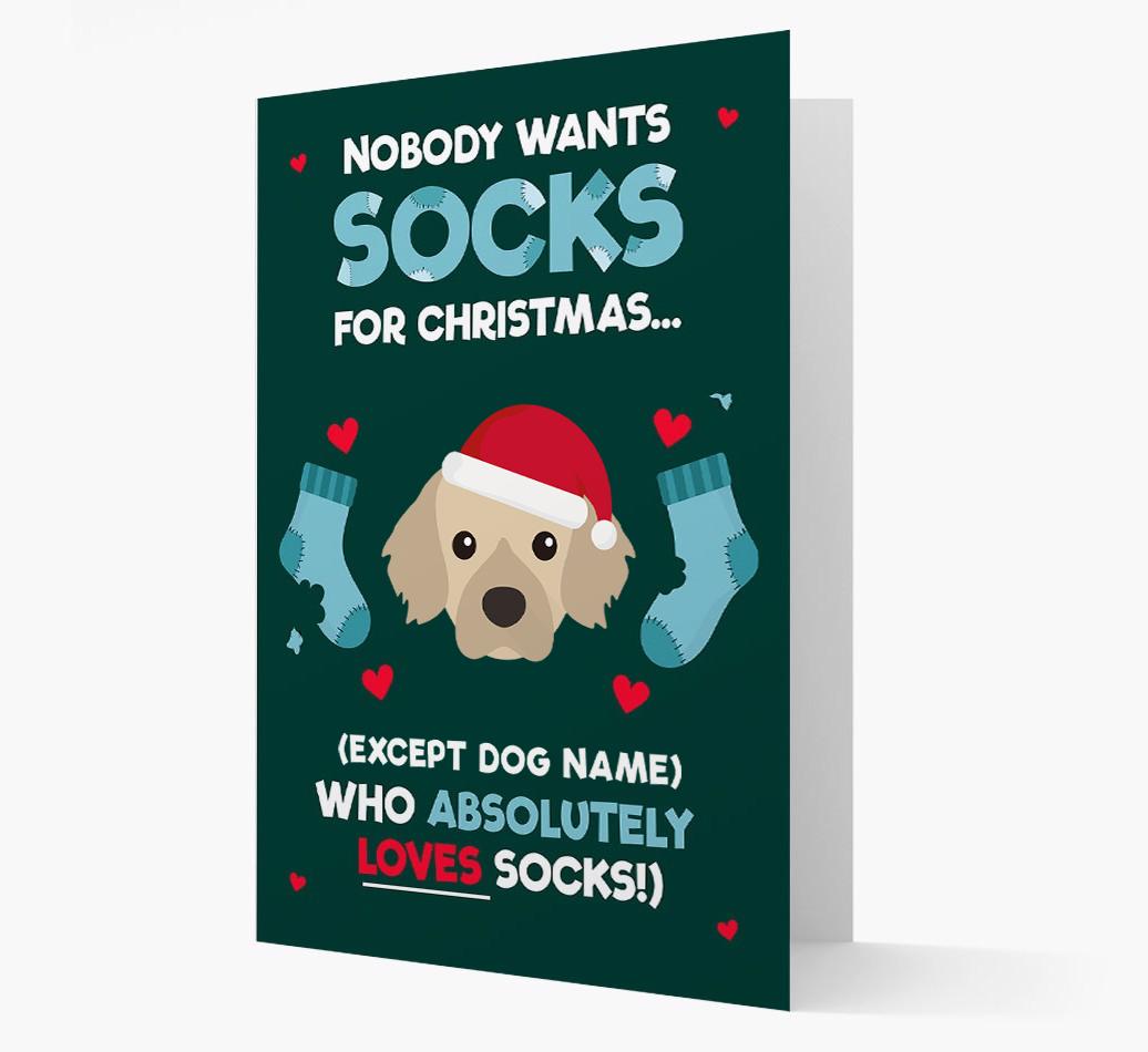 'Nobody Wants Socks for Christmas' - Personalized {breedFullName} Christmas Card