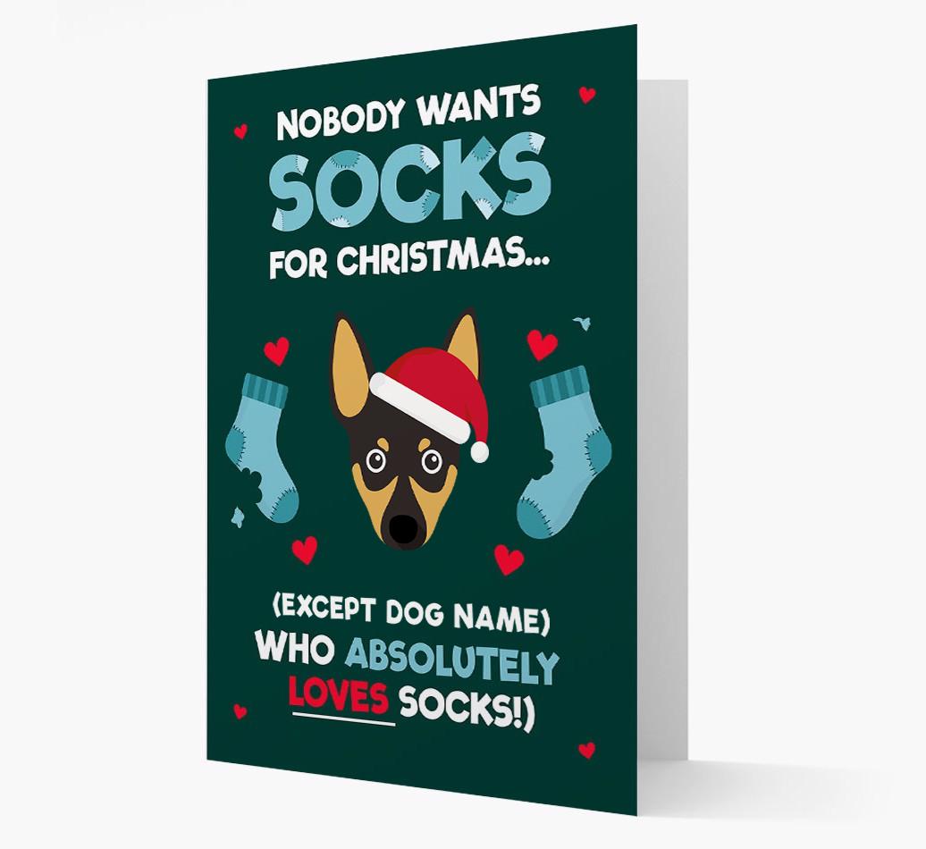 'Nobody Wants Socks for Christmas' - Personalized {breedFullName} Christmas Card