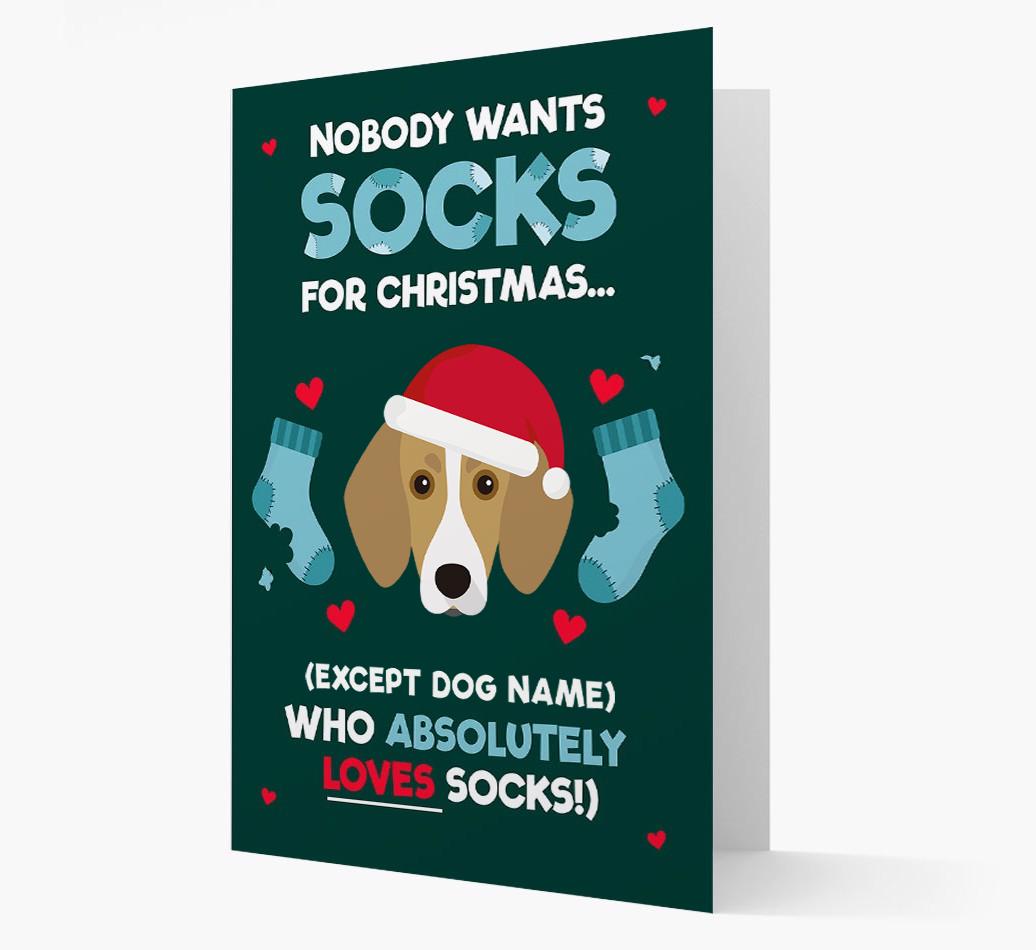 'Nobody Wants Socks for Christmas' - Personalized {breedFullName} Christmas Card