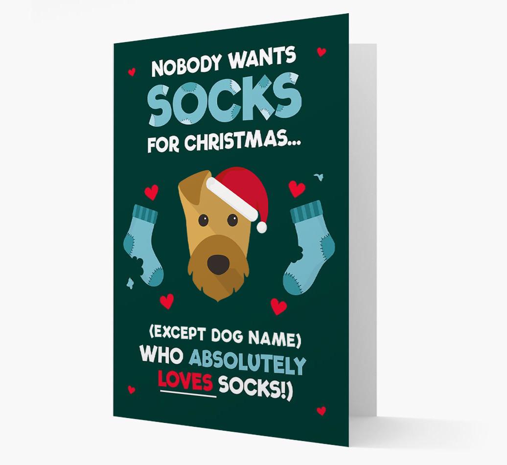 'Nobody Wants Socks for Christmas' - Personalized {breedFullName} Christmas Card