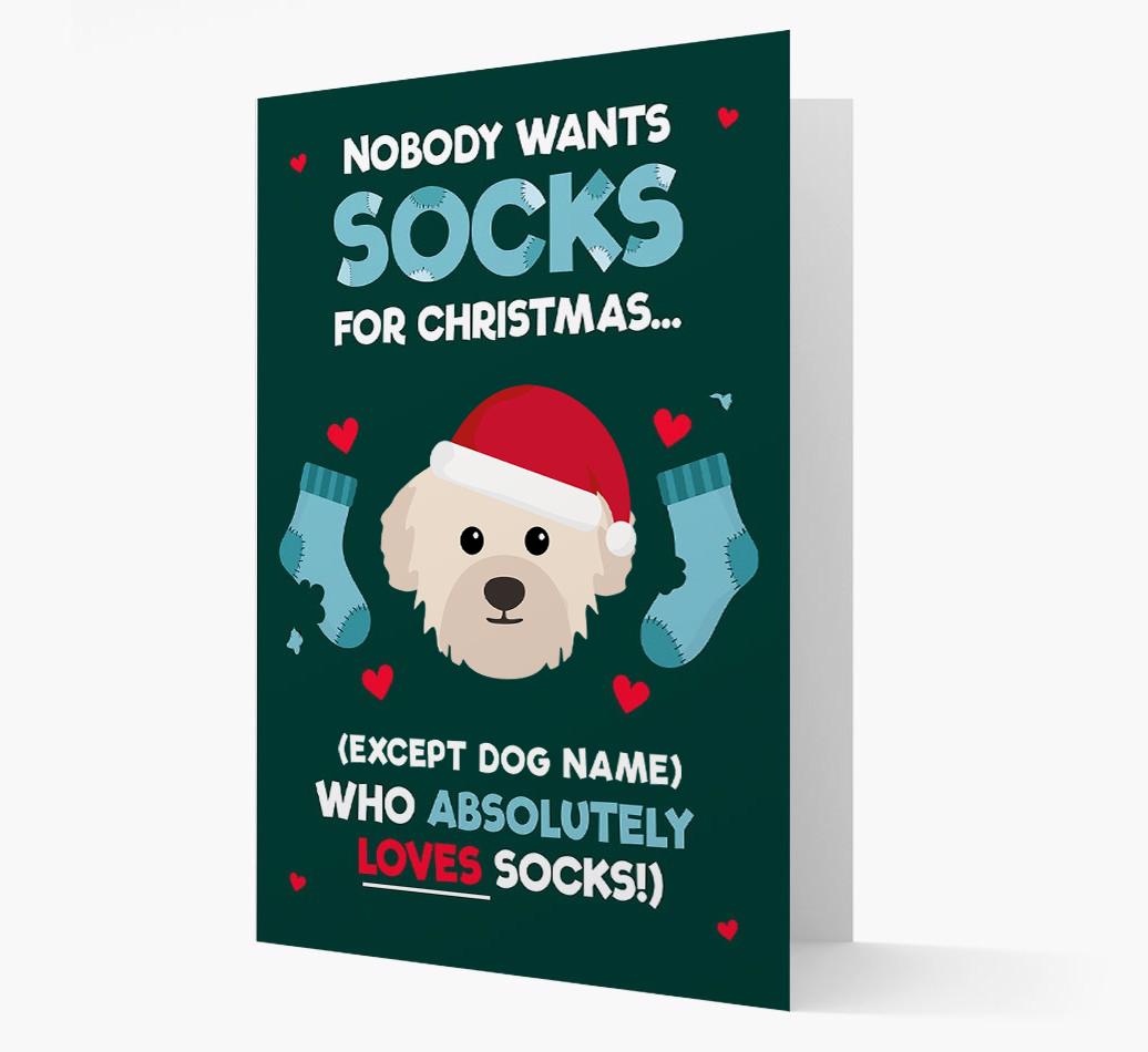 'Nobody Wants Socks for Christmas' - Personalized {breedFullName} Christmas Card