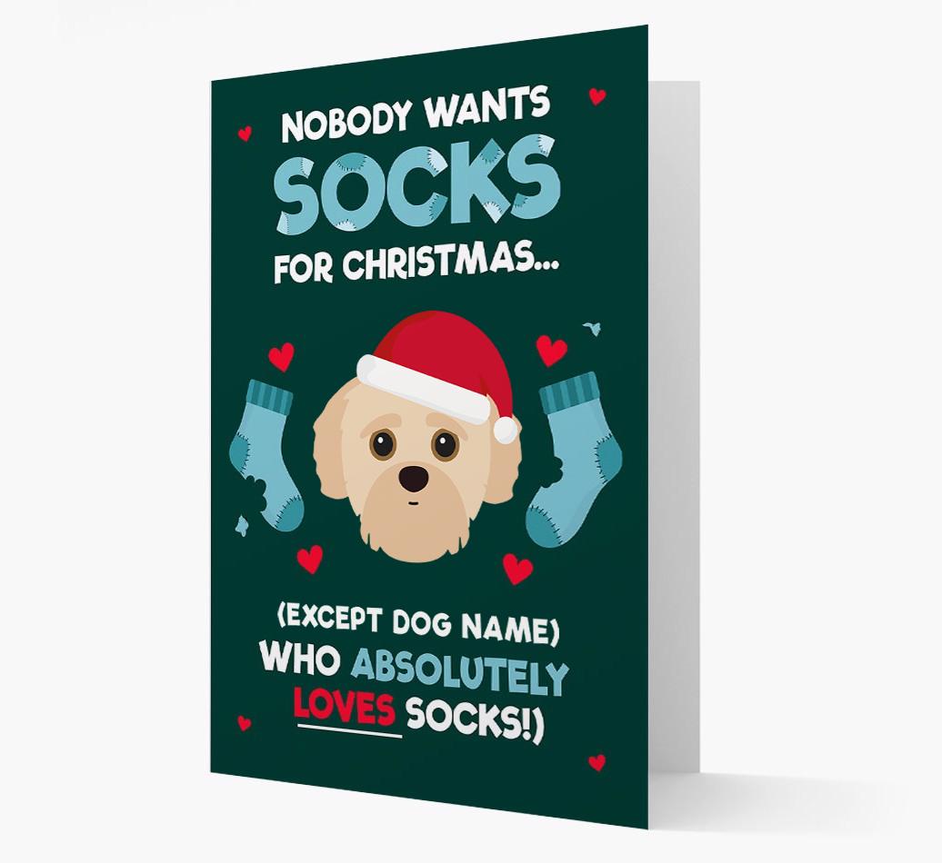 'Nobody Wants Socks for Christmas' - Personalized {breedFullName} Christmas Card