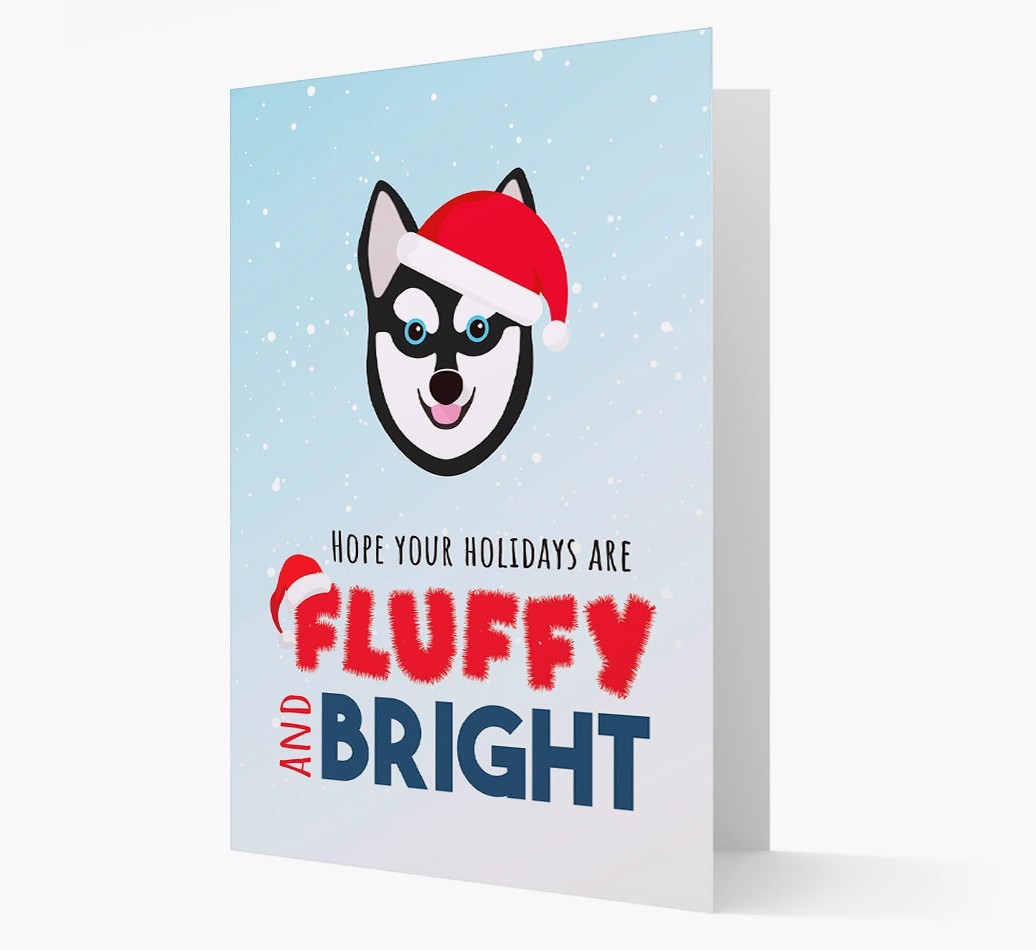 'Fluffy and Bright' - Personalized {breedFullName} Christmas Card