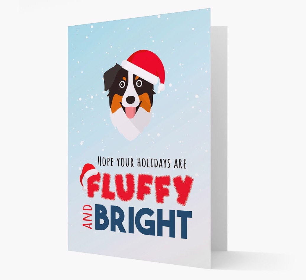 'Fluffy and Bright' - Personalised {breedFullName} Christmas Card