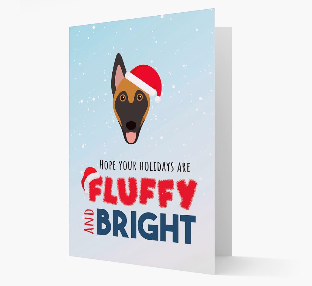 'Fluffy and Bright' - Personalized {breedFullName} Christmas Card