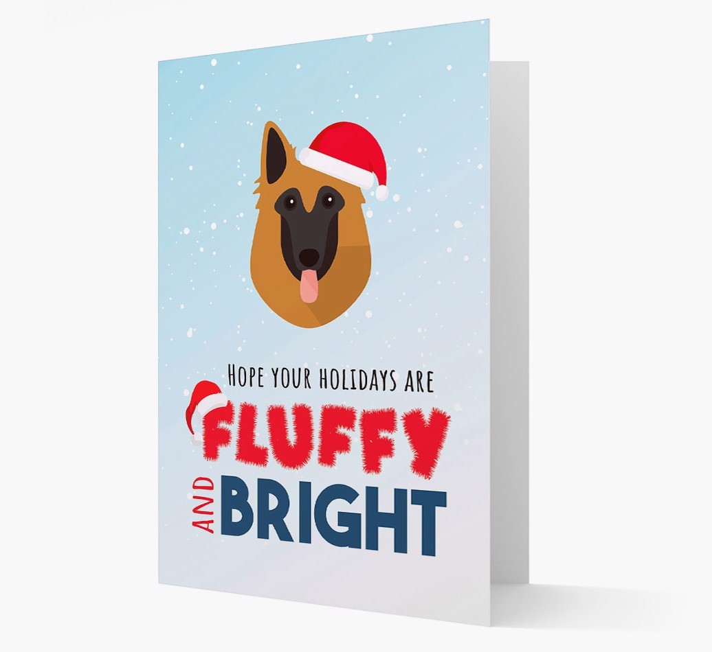 'Fluffy and Bright' - Personalised {breedFullName} Christmas Card