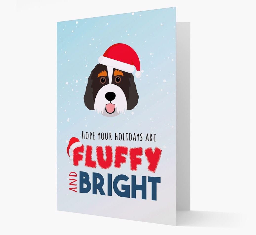 'Fluffy and Bright' - Personalised {breedFullName} Christmas Card