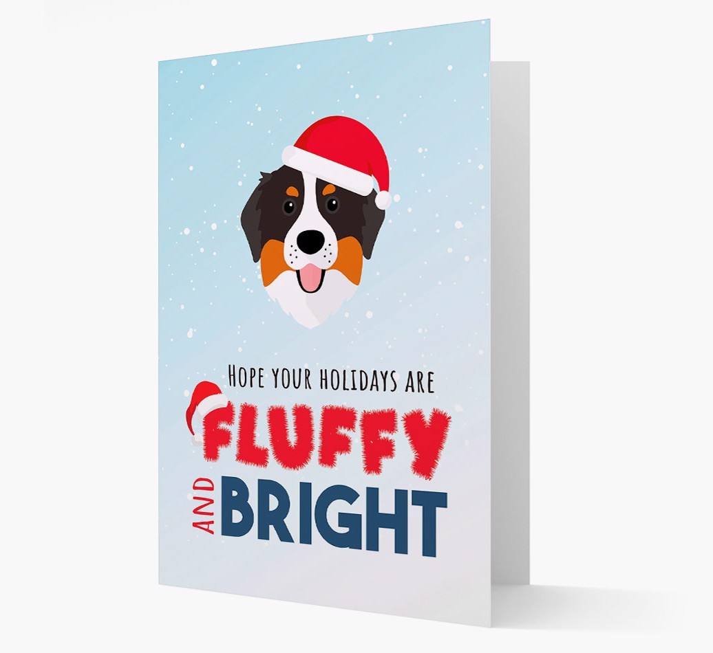 'Fluffy and Bright' - Personalised {breedFullName} Christmas Card