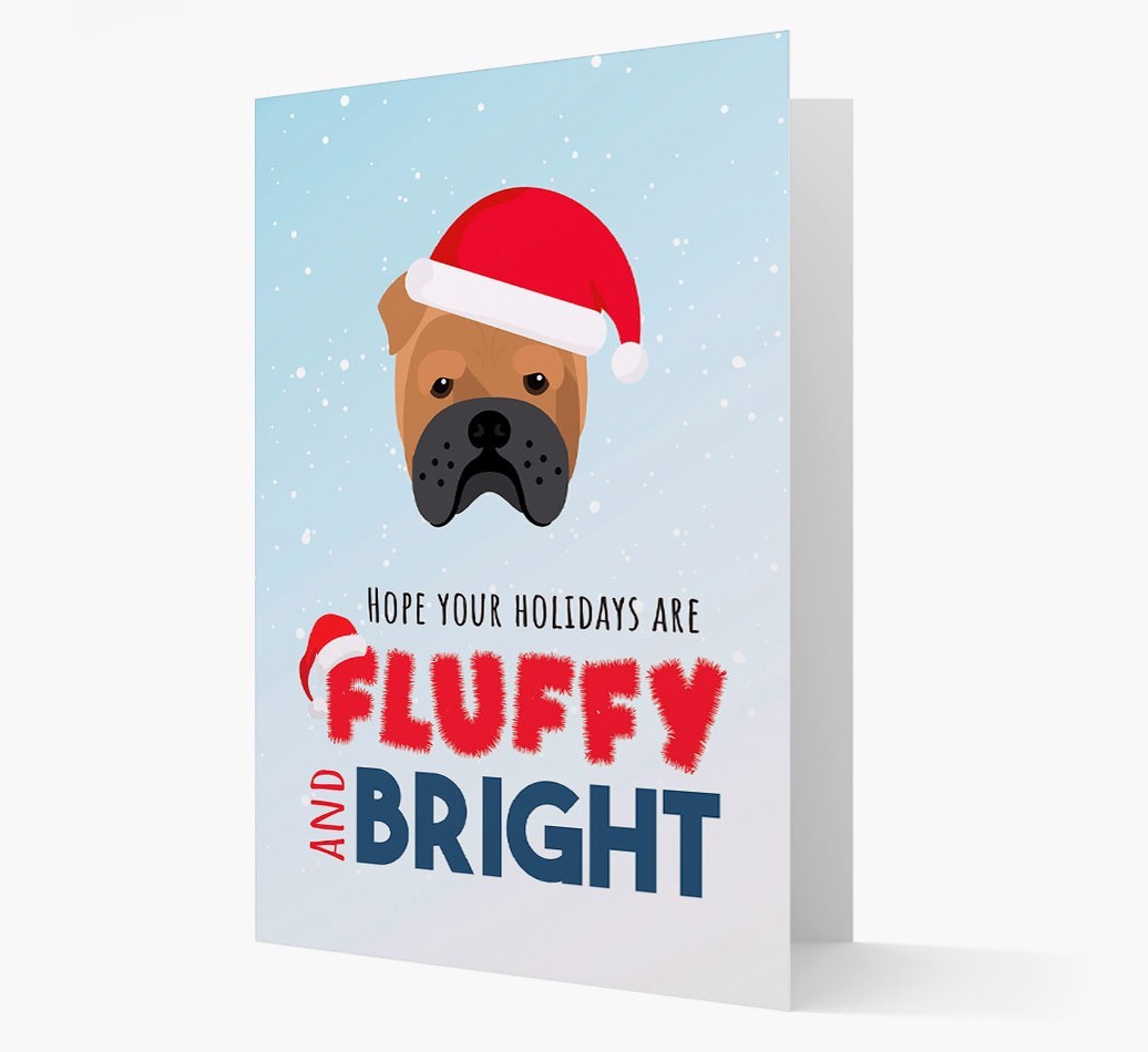 'Fluffy and Bright' - Personalized {breedFullName} Christmas Card