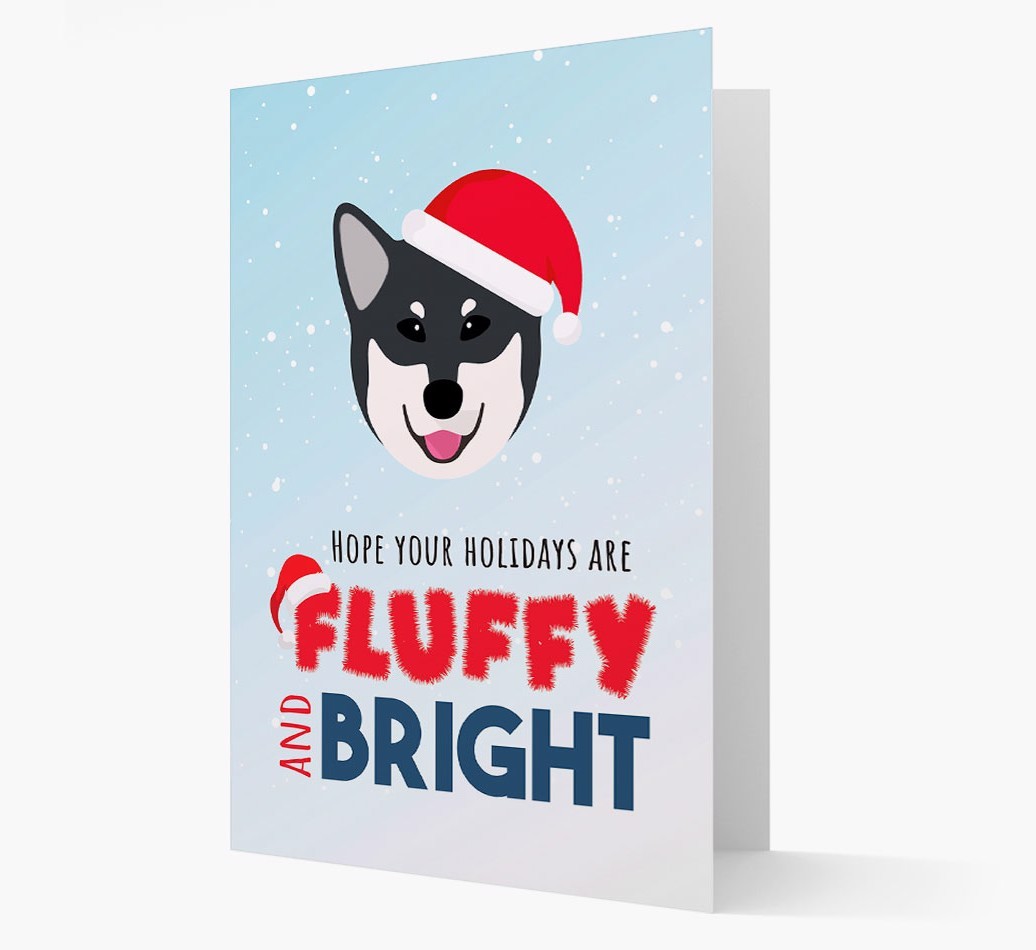 'Fluffy and Bright' - Personalised {breedFullName} Christmas Card