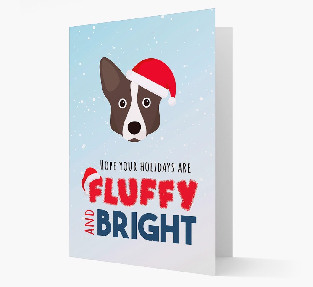 'Fluffy and Bright' - Personalised {breedFullName} Christmas Card