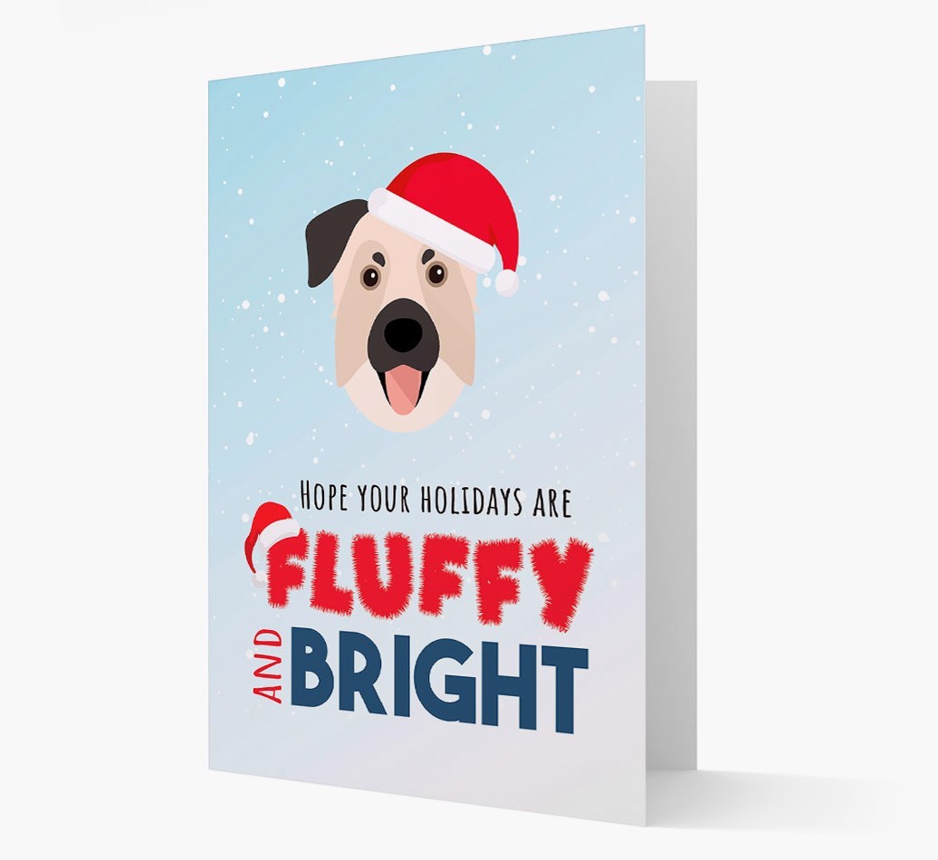 'Fluffy and Bright' - Personalised {breedFullName} Christmas Card