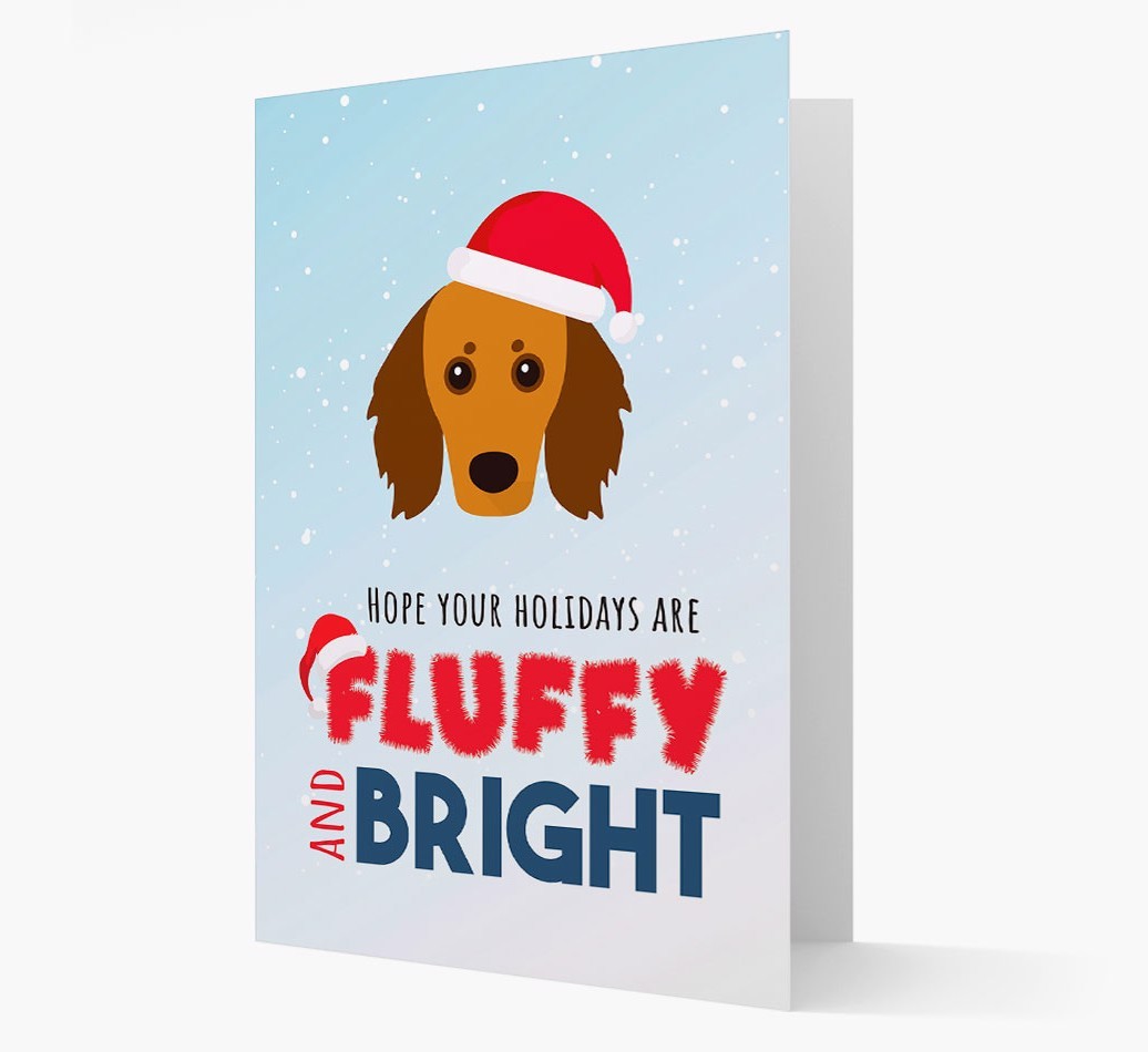 'Fluffy and Bright' - Personalised {breedFullName} Christmas Card