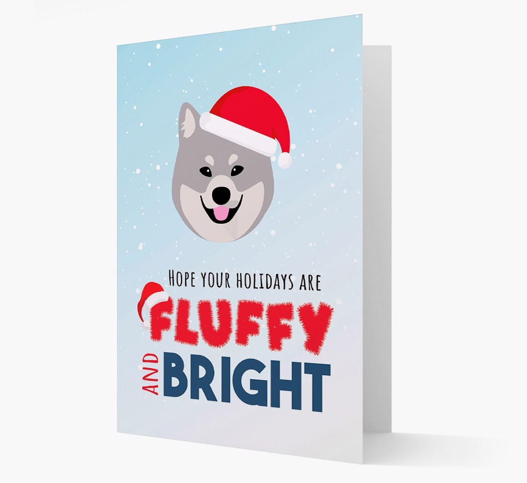 'Fluffy and Bright' - Personalised {breedFullName} Christmas Card