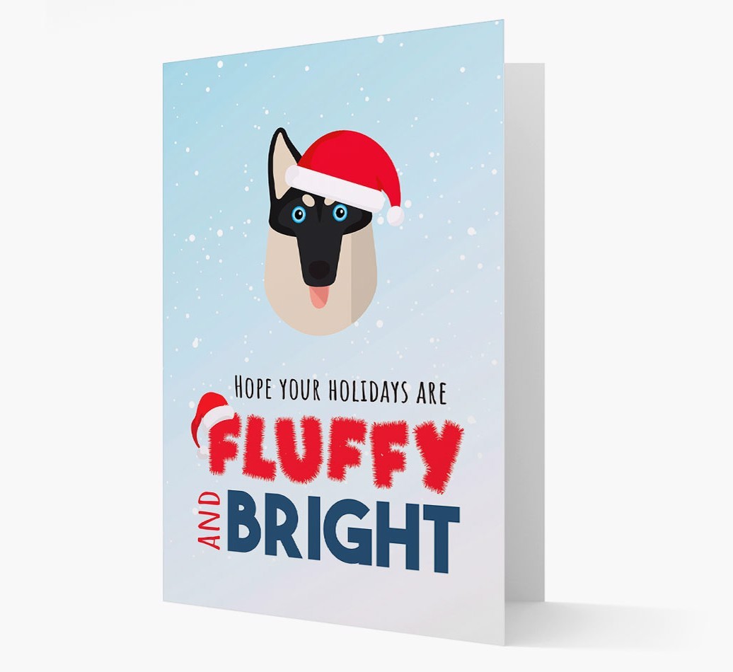 'Fluffy and Bright' - Personalized {breedFullName} Christmas Card