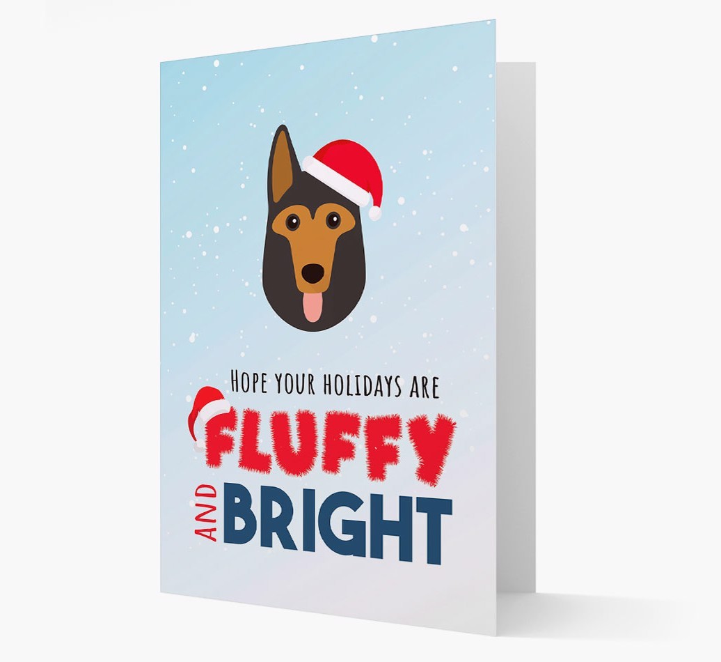 'Fluffy and Bright' - Personalised {breedFullName} Christmas Card
