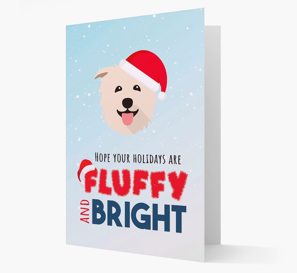 'Fluffy and Bright' - Personalised {breedFullName} Christmas Card