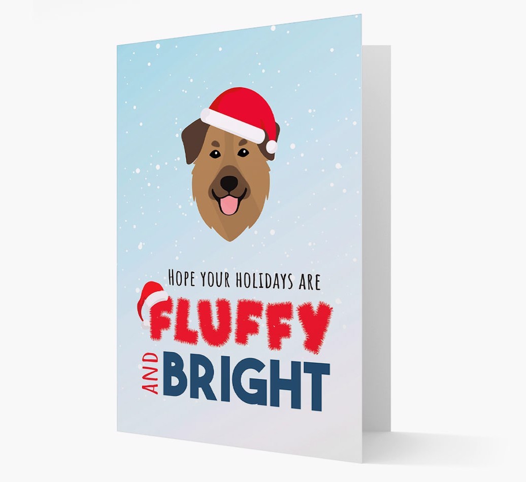 'Fluffy and Bright' - Personalized {breedFullName} Christmas Card