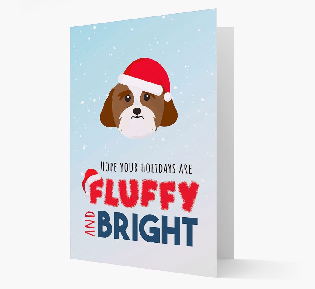 'Fluffy and Bright' - Personalized {breedFullName} Christmas Card