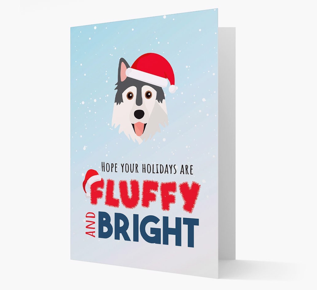'Fluffy and Bright' - Personalised {breedFullName} Christmas Card