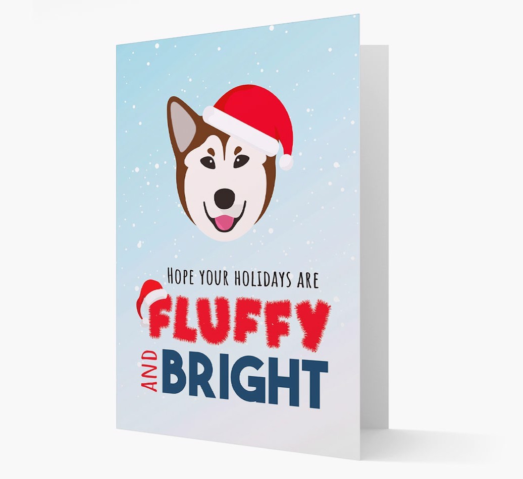'Fluffy and Bright' - Personalized {breedFullName} Christmas Card