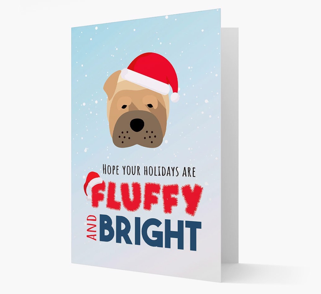 'Fluffy and Bright' - Personalised {breedFullName} Christmas Card