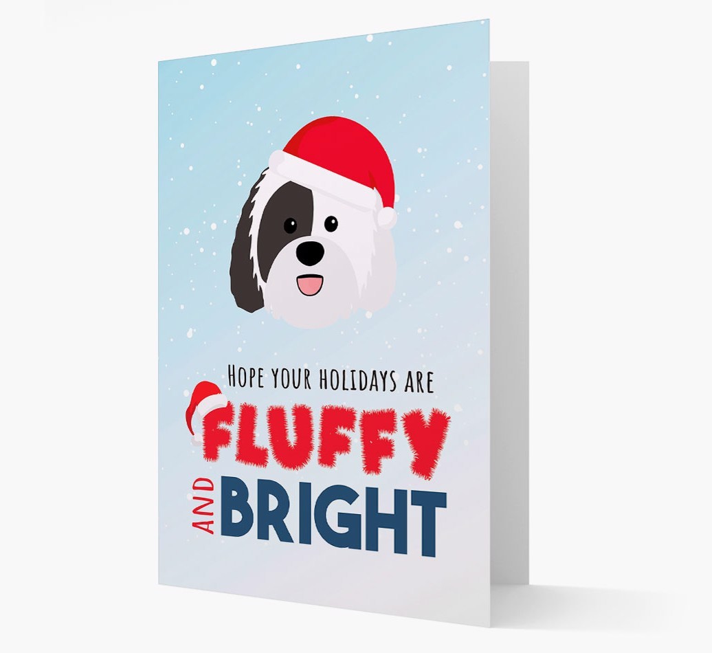 'Fluffy and Bright' - Personalized {breedFullName} Christmas Card