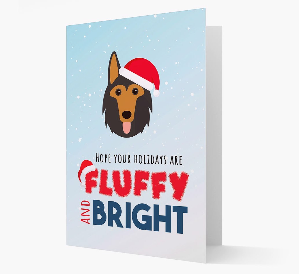 'Fluffy and Bright' - Personalized {breedFullName} Christmas Card