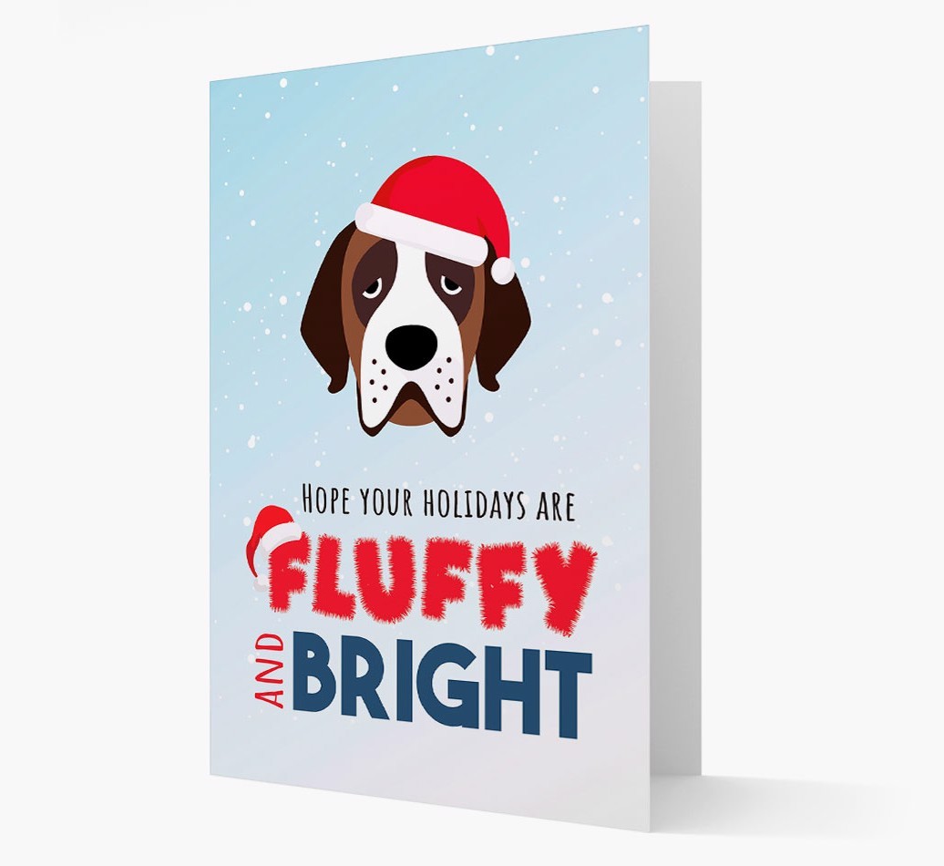 'Fluffy and Bright' - Personalised {breedFullName} Christmas Card