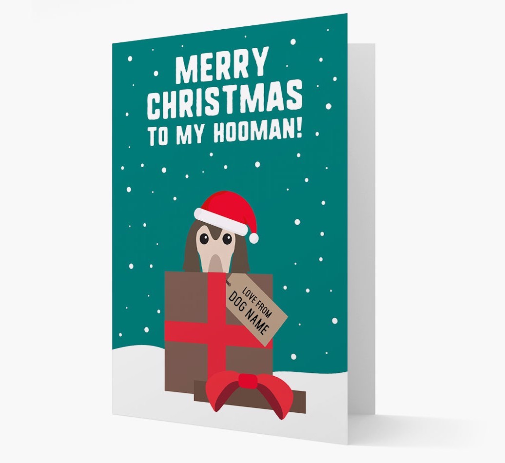 'Merry Christmas to my Hooman' - Personalized {breedFullName} Christmas Card