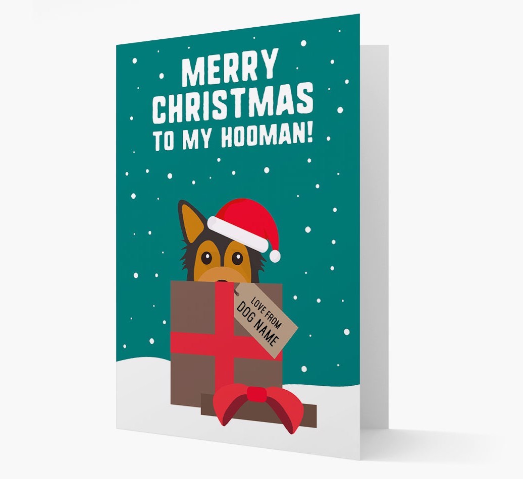 'Merry Christmas to my Hooman' - Personalized {breedFullName} Christmas Card