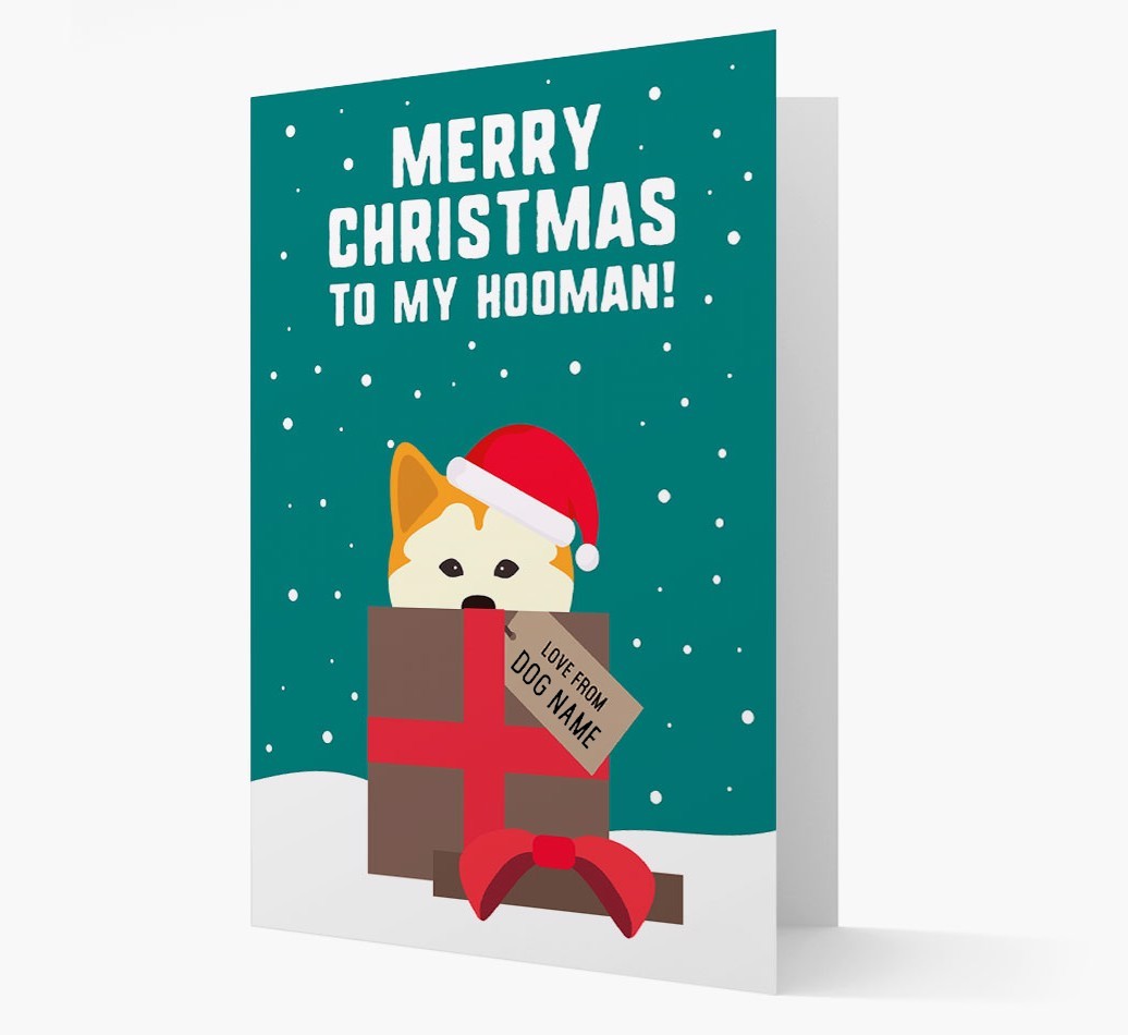 'Merry Christmas to my Hooman' - Personalised {breedFullName} Christmas Card