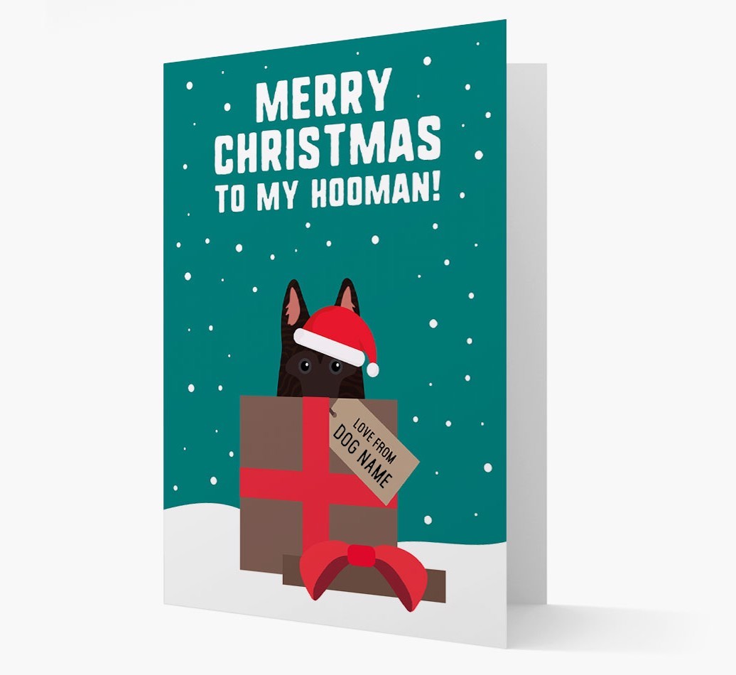 'Merry Christmas to my Hooman' - Personalized {breedFullName} Christmas Card