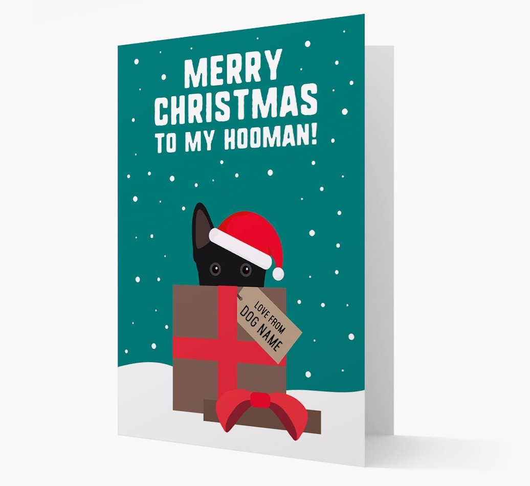'Merry Christmas to my Hooman' - Personalized {breedFullName} Christmas Card