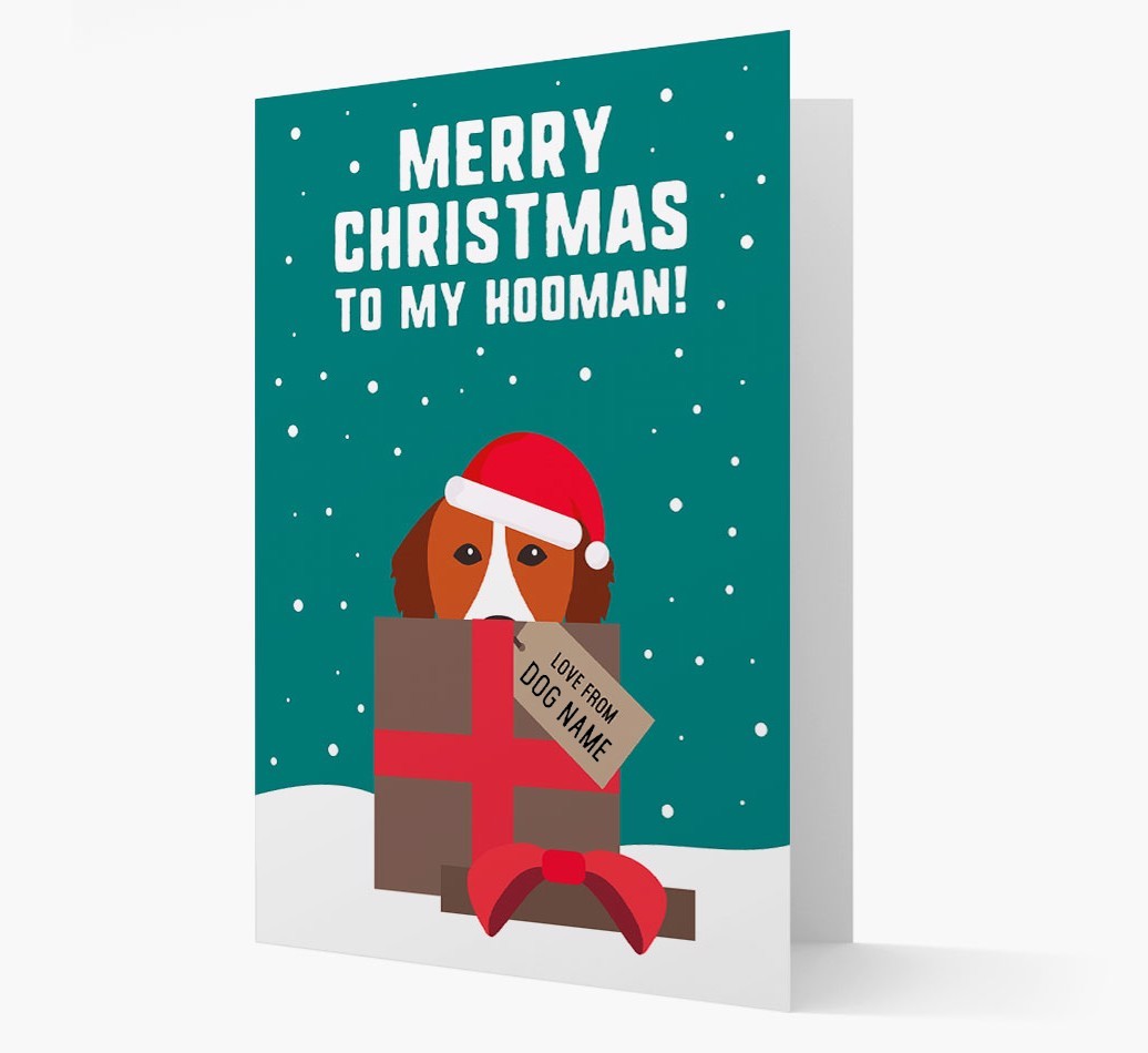 'Merry Christmas to my Hooman' - Personalized {breedFullName} Christmas Card