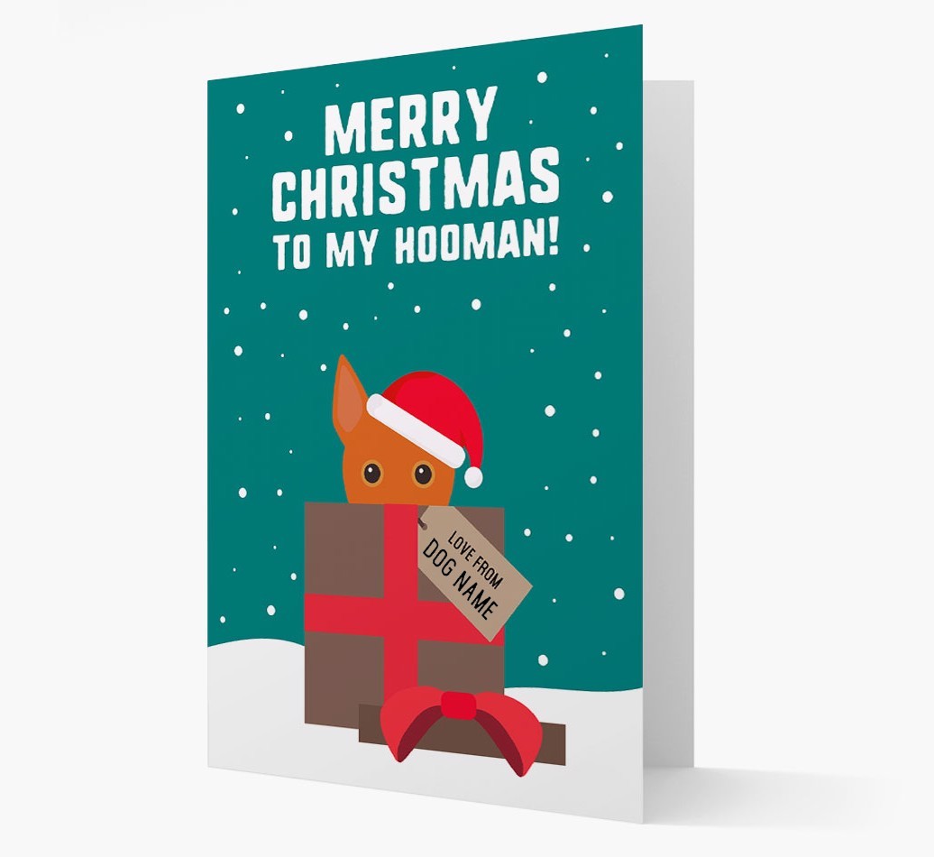 'Merry Christmas to my Hooman' - Personalized {breedFullName} Christmas Card