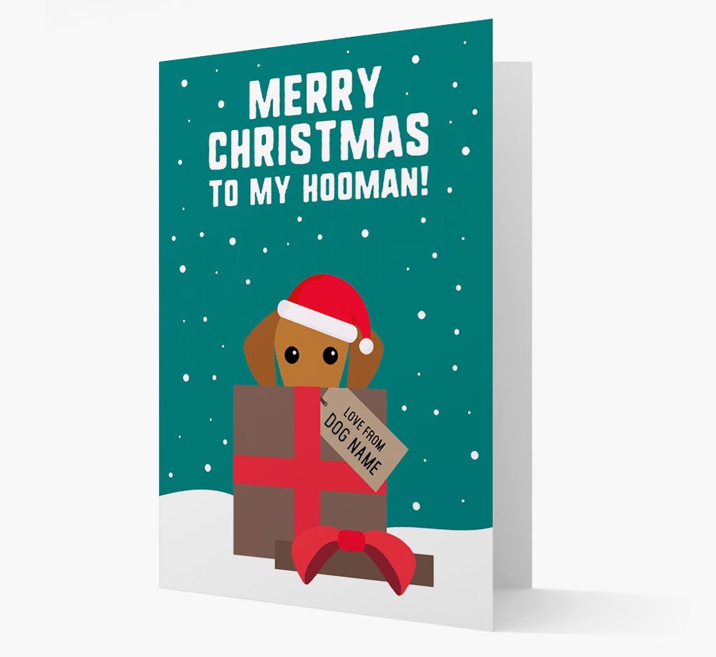 'Merry Christmas to my Hooman' - Personalized {breedFullName} Christmas Card