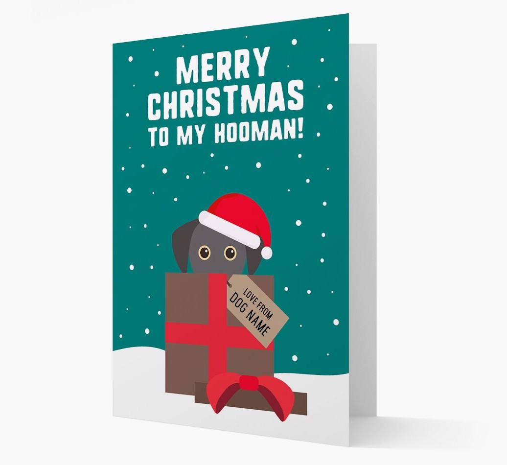 'Merry Christmas to my Hooman' - Personalized {breedFullName} Christmas Card
