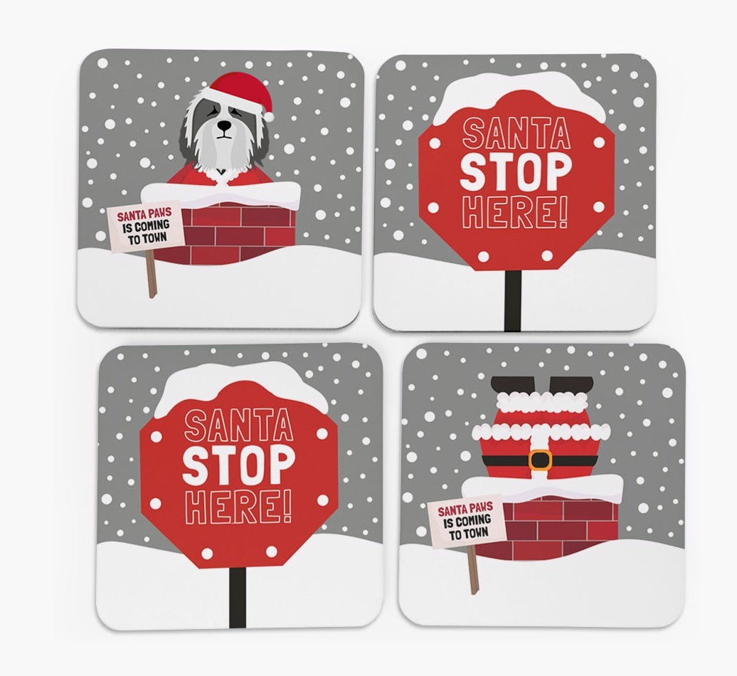 'Santa Paws' Coasters with {breedFullName} Icon