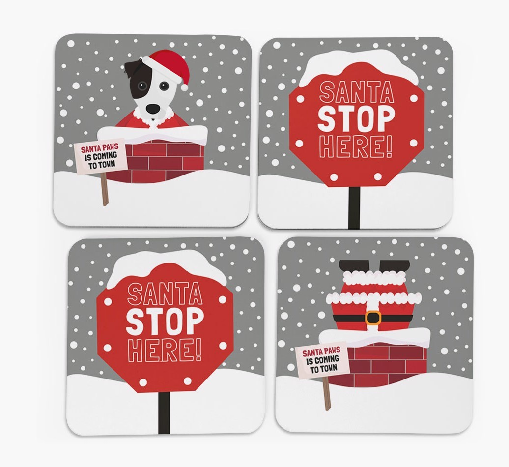'Santa Paws' Coasters with {breedFullName} Icon