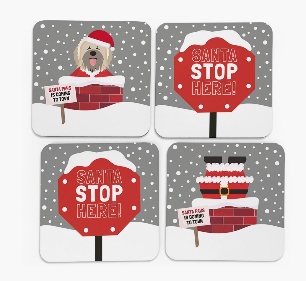 'Santa Paws' Coasters with {breedFullName} Icon
