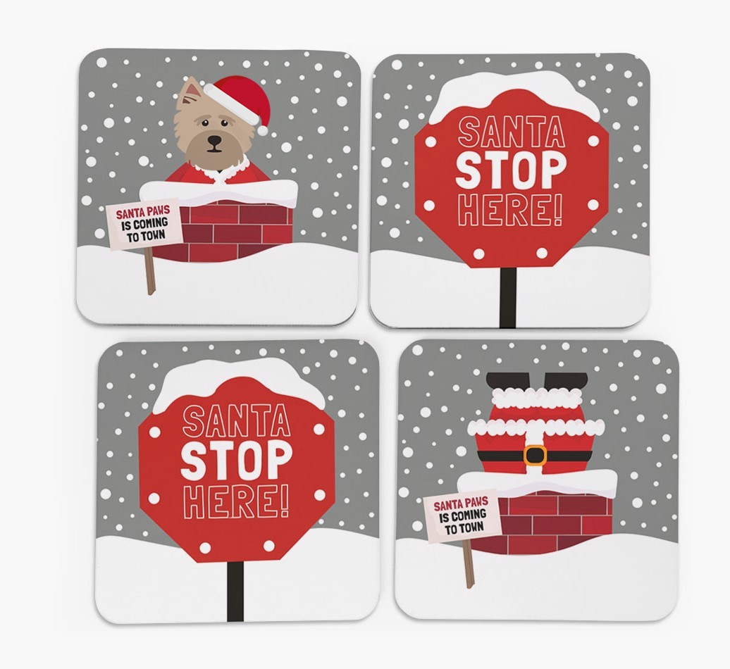 'Santa Paws' Coasters with {breedFullName} Icon