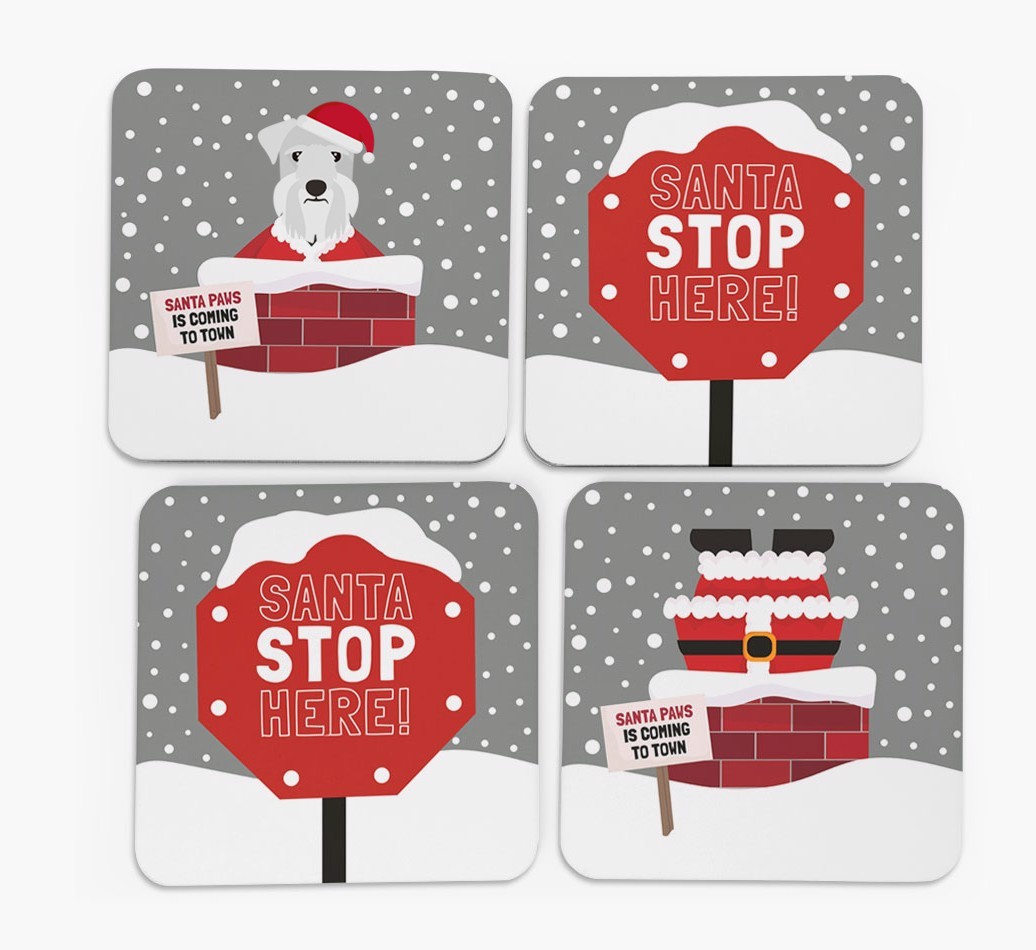 'Santa Paws' Coasters with {breedFullName} Icon