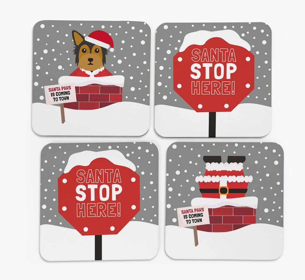 'Santa Paws' Coasters with {breedFullName} Icon